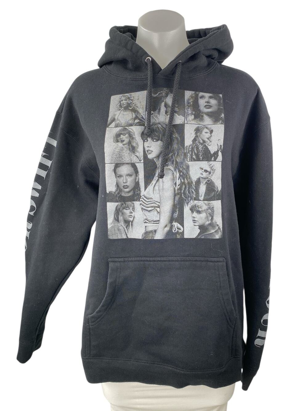 Taylor Swift The Eras Tour Black Long Sleeve Hoodie Sweater Sweatshirt Top Sz M
